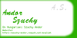 andor szuchy business card